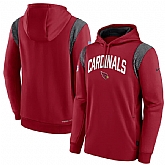Men's Arizona Cardinals Burgundy Sideline Stack Performance Pullover Hoodie,baseball caps,new era cap wholesale,wholesale hats